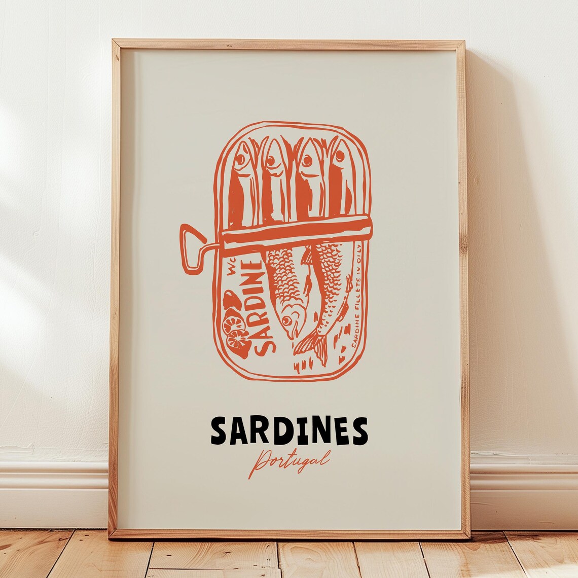 Sardines Tin Vintage Seafood Kitchen Art Print