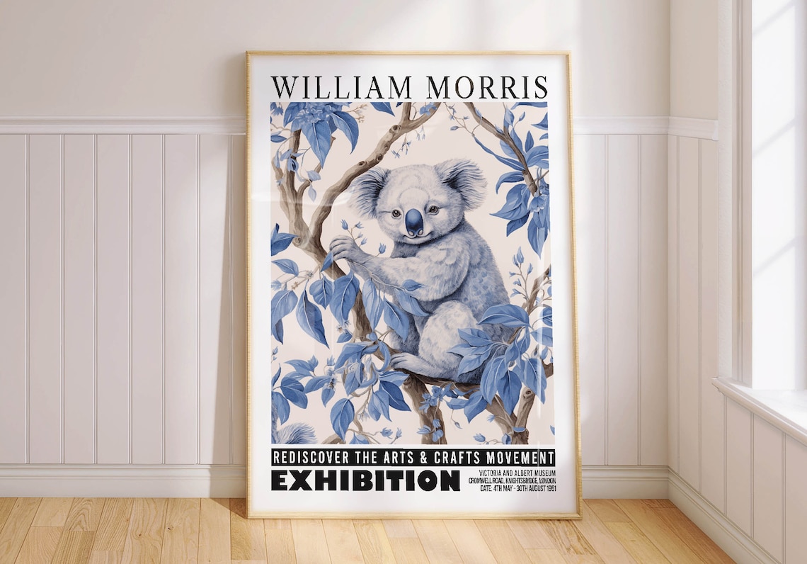 Koala William Morris Arts and Crafts Art Print