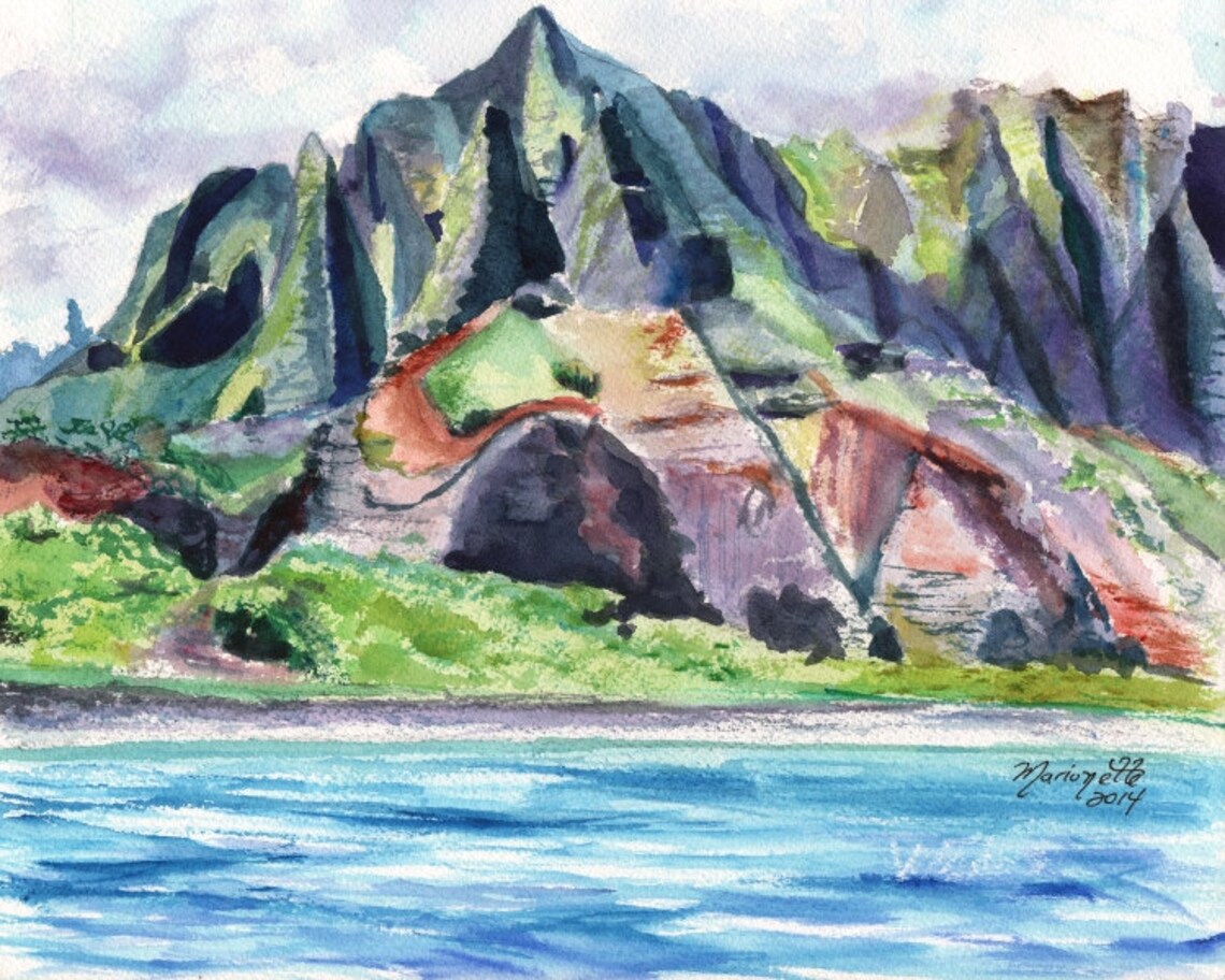 Kauai Na Pali Coast Hawaiian Landscape Art Print