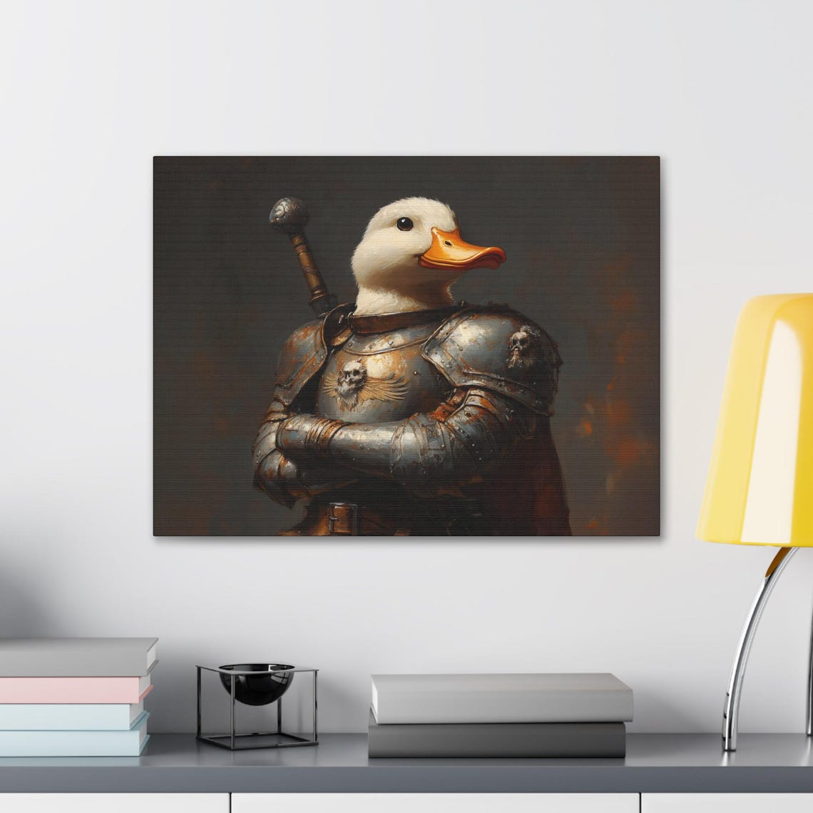 Maximalist Eclectic Medieval Duck Knight Print Bold Altered Animal Portrait Fantasy Fun Colorful Renaissance Rustic Art - Image 2
