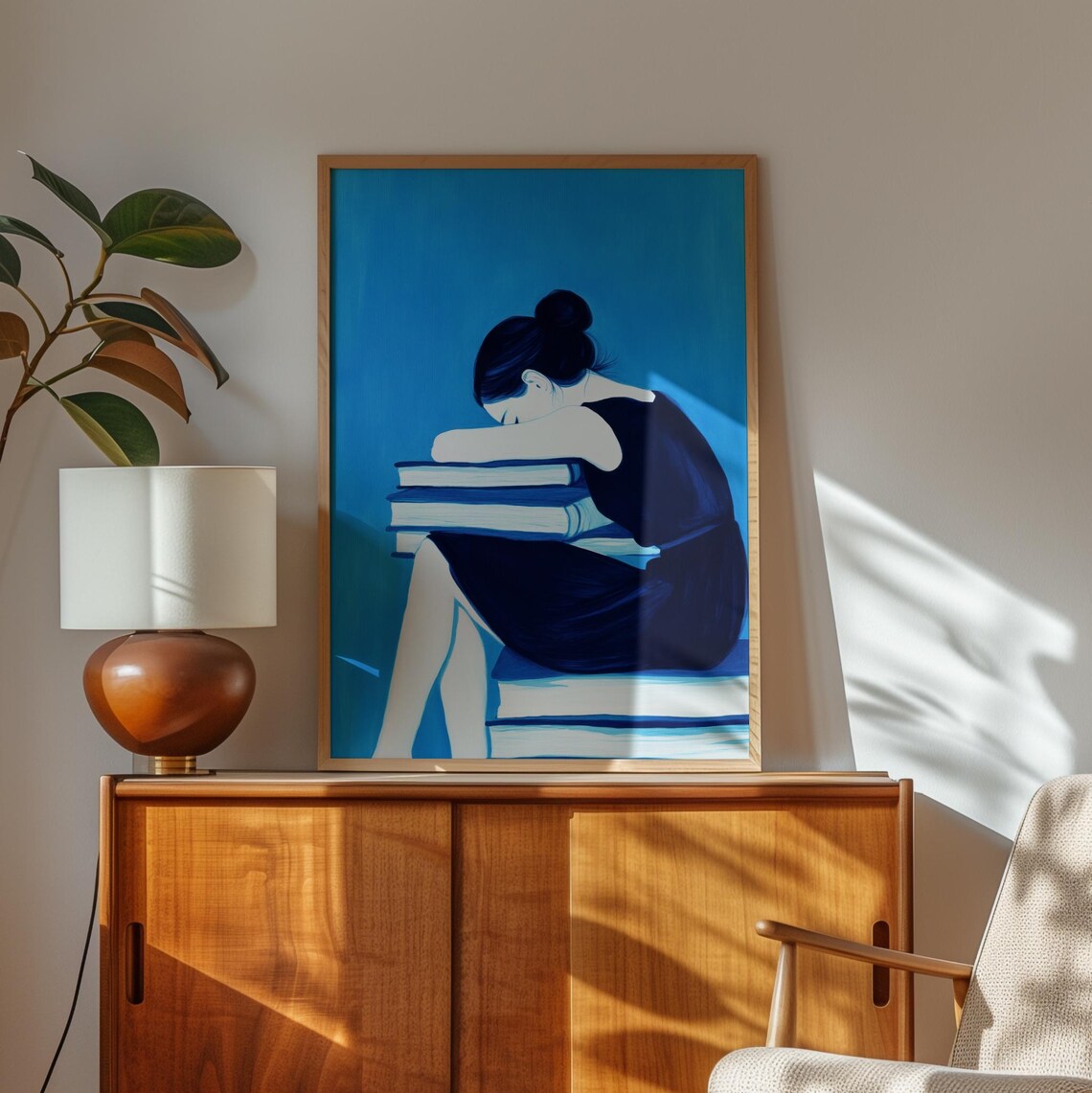 Blue Book Lover, Dreamy Literary Inspired Artwork - Image 3
