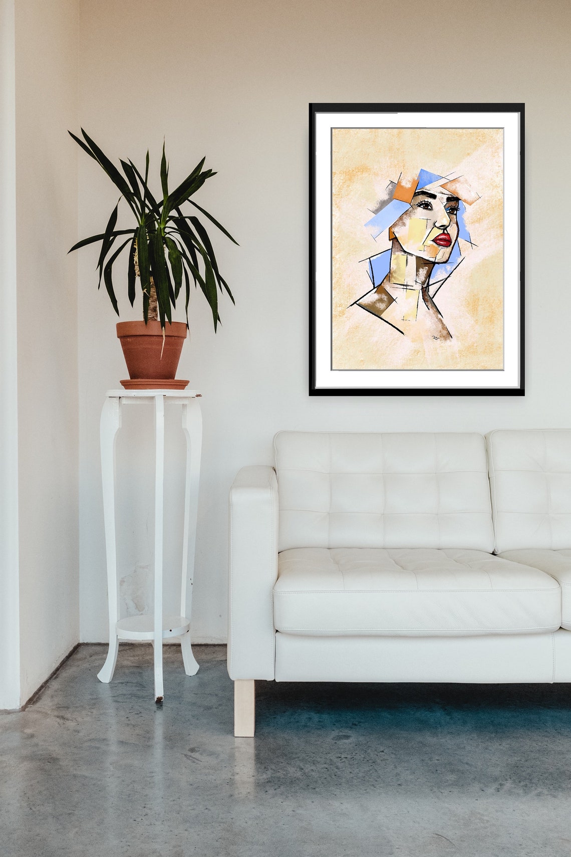 Abstract Portrait Art Abstract Womans Face Art Art Picasso Style Cubism Art Instant Print - Image 3