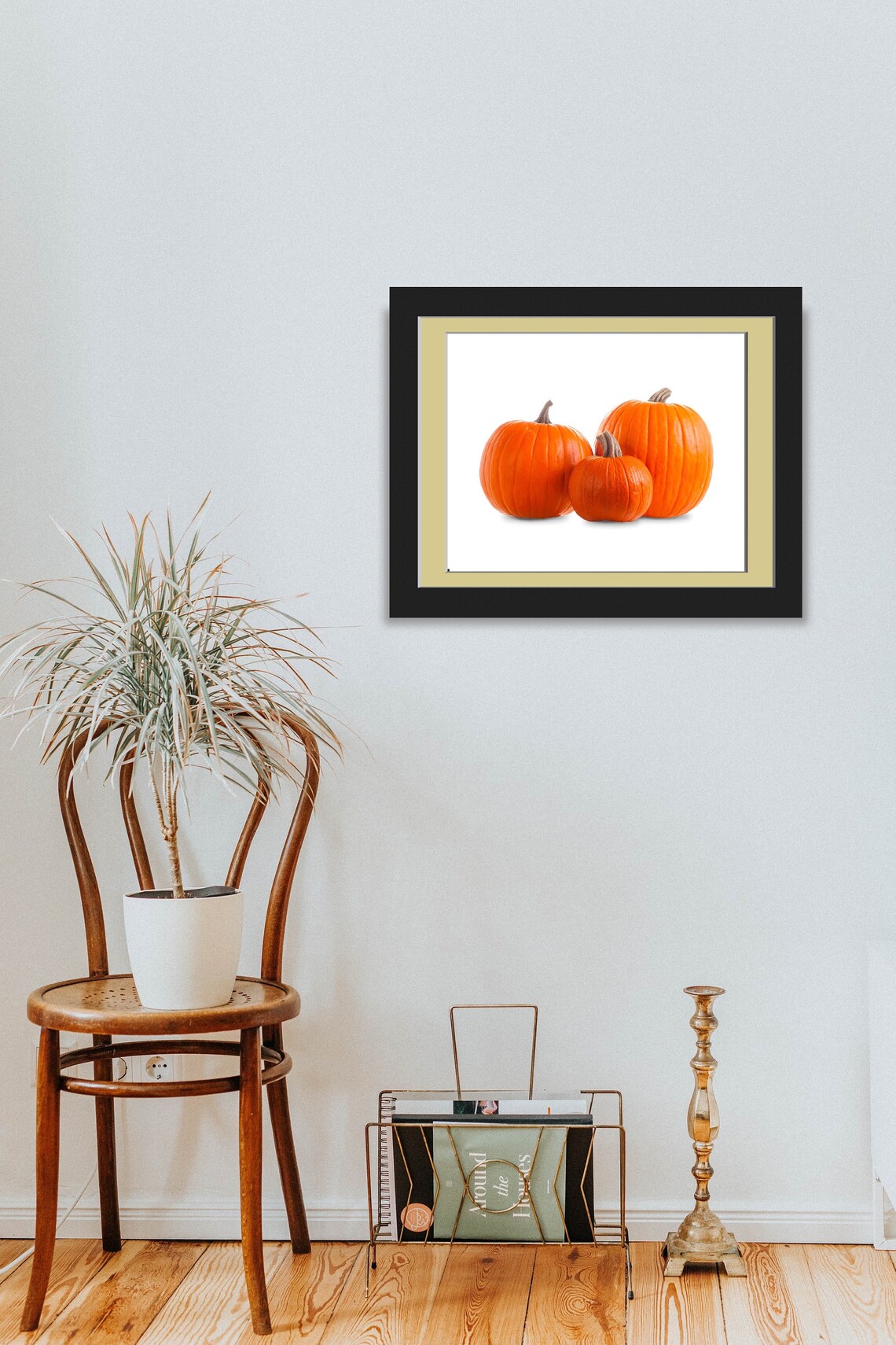 Three Pumpkins With Shadow, Realistic Photo - Image 3