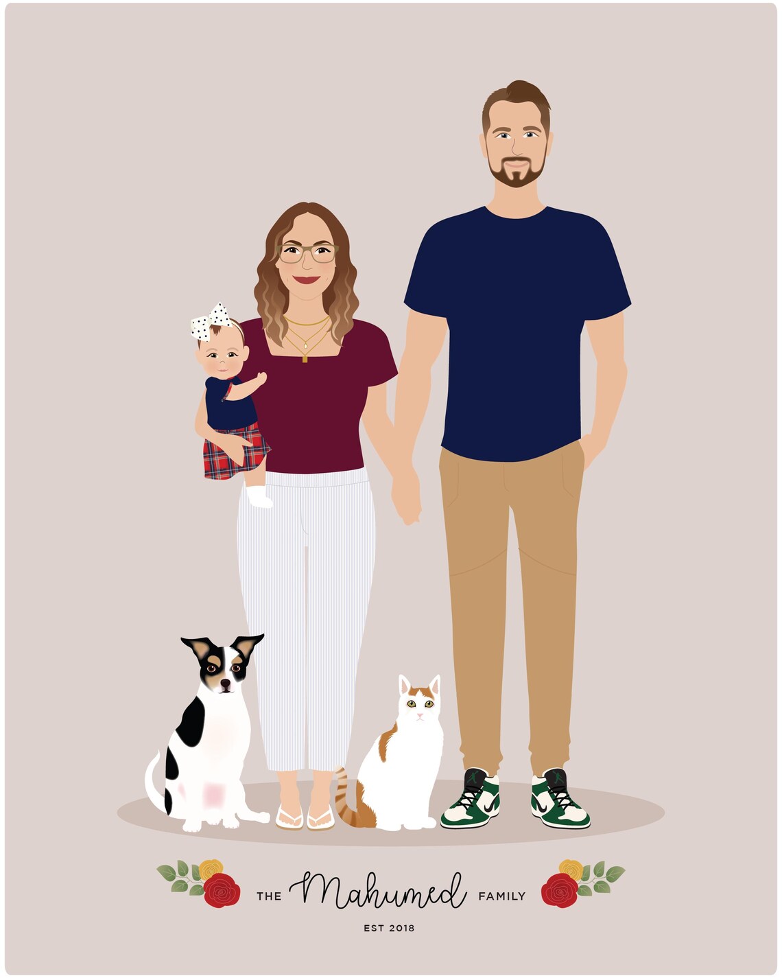 Custom Family Portrait, Personalized Illustration - Image 5