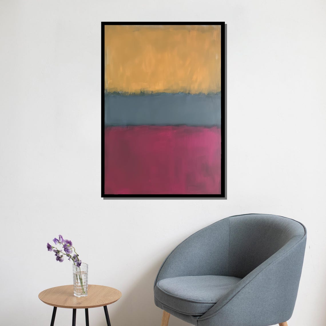 Mark Rothko Yellow Blue Pink Trio Color Field Abstract Print - Image 5
