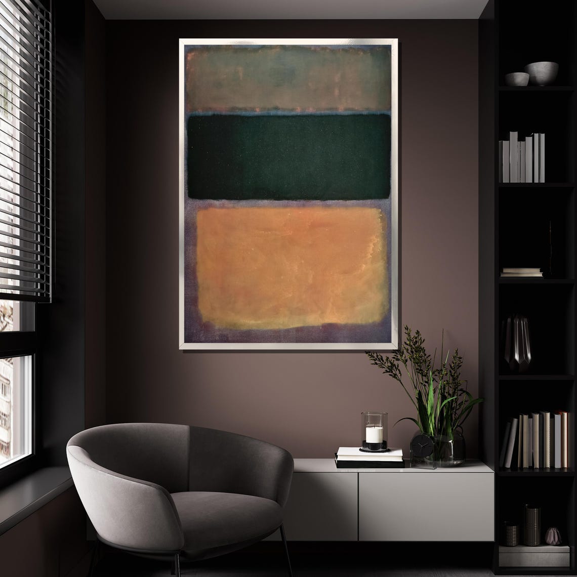 Mark Rothko Calm Green Tan Minimalist Color Field Abstract Print - Image 4