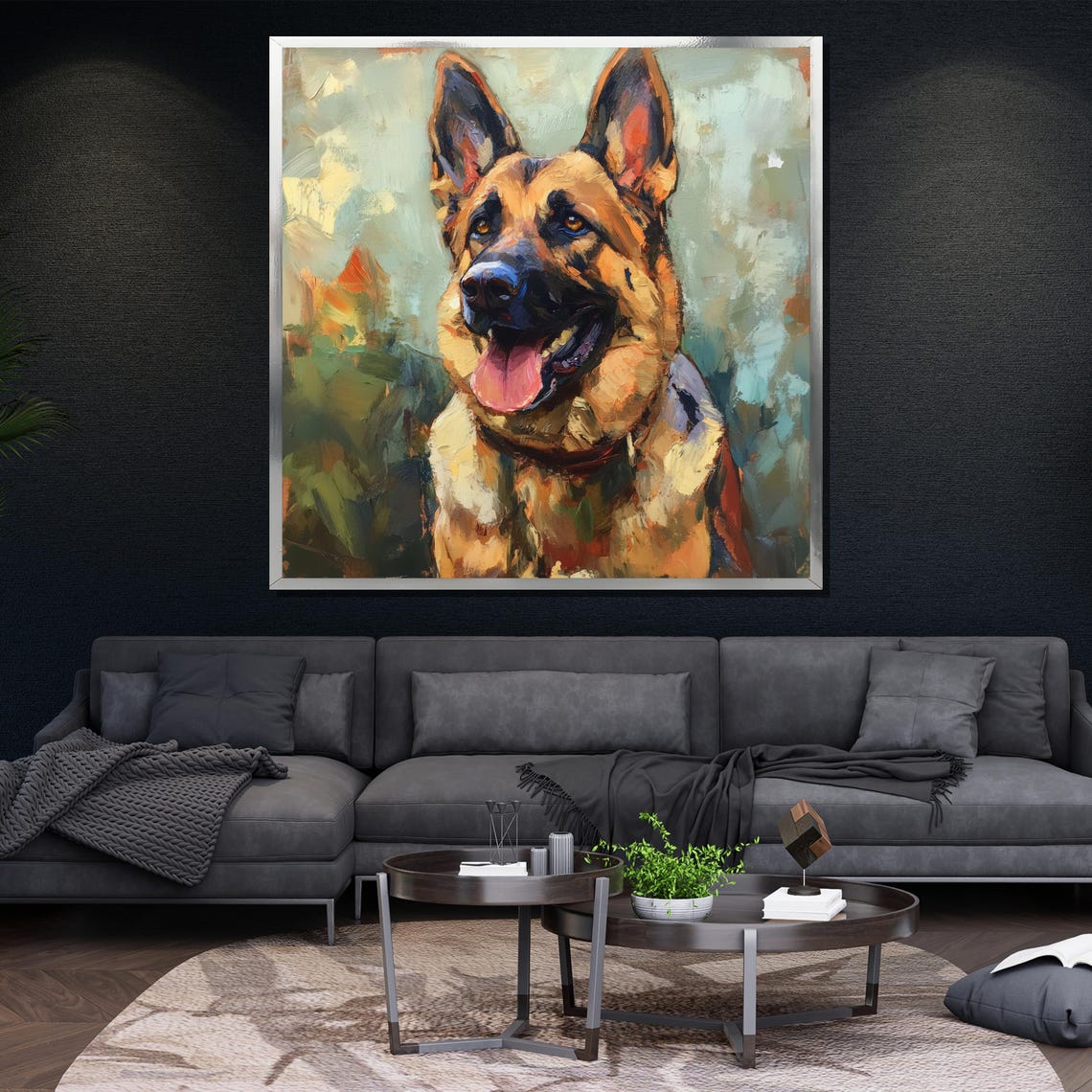 German Shepherd Painting Unique Dog Lover Gift Modern Home Decor Bold Wall Art - Image 4