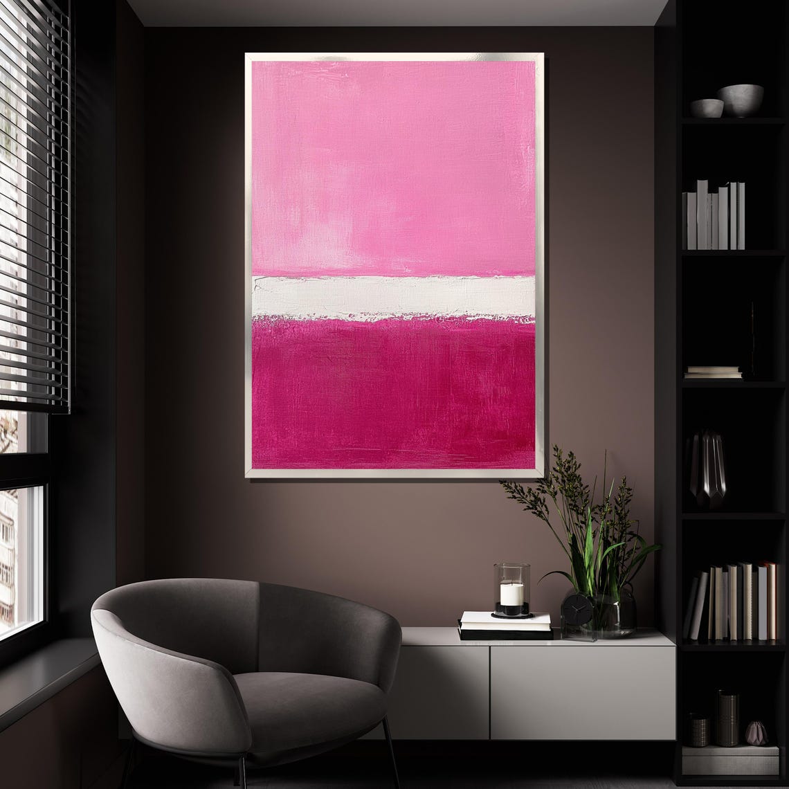 Mark Rothko Style Pink And White Color Field Abstract Art Poster - Image 4
