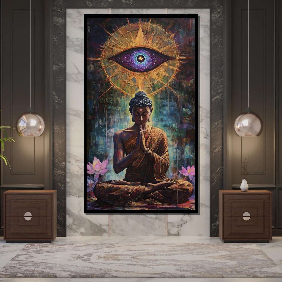 Mystical Buddha Third Eye Spiritual Wall Art - Image 5