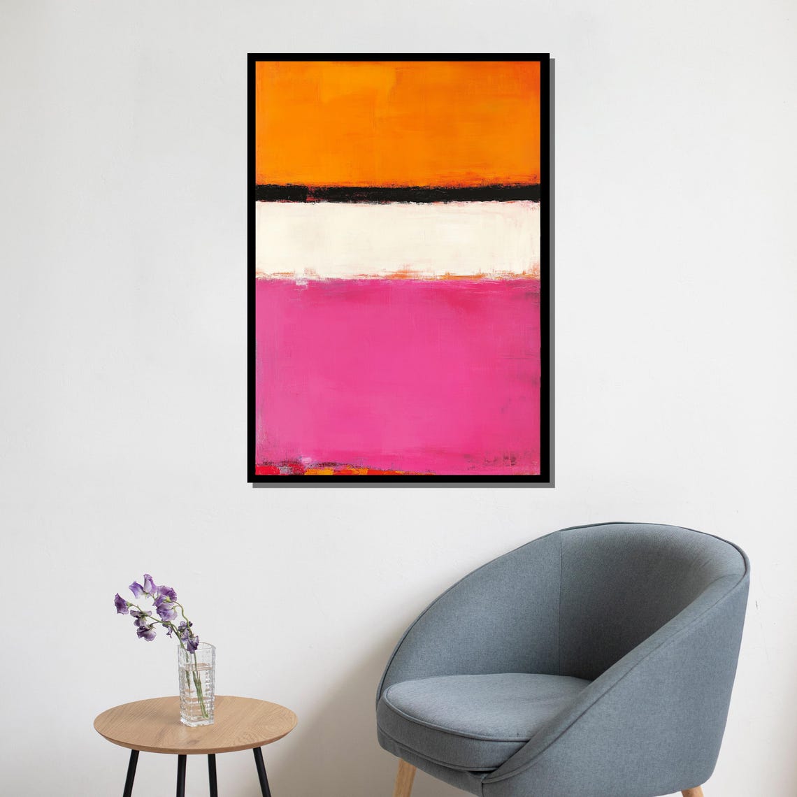 Mark Rothko Warm Orange Pink White Lively Color Field Art Print - Image 5