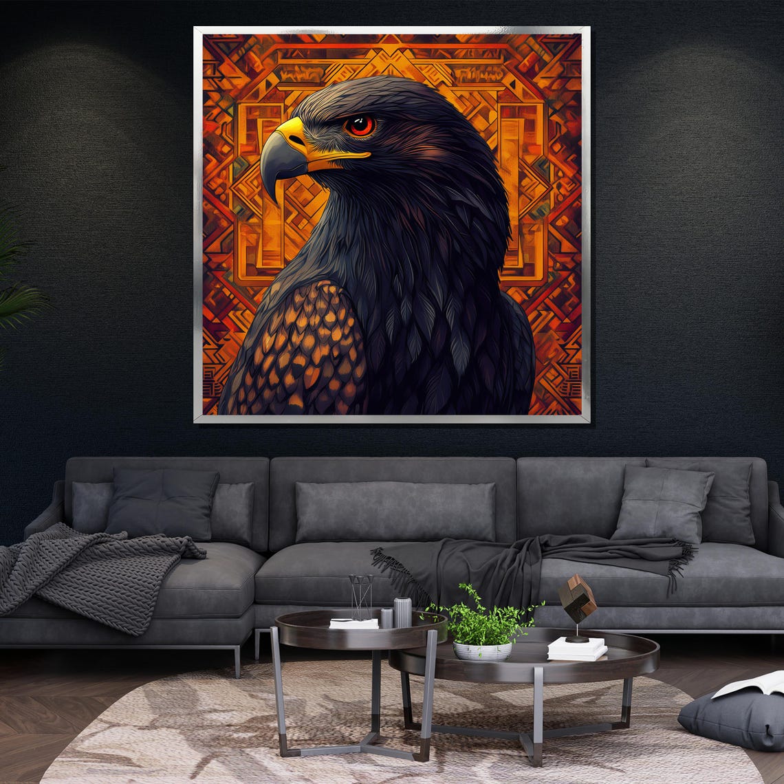 Majestic Eagle Painting Tribal Style Wall Art Bold Home Decor Wildlife Art Unique Gift Idea - Image 4