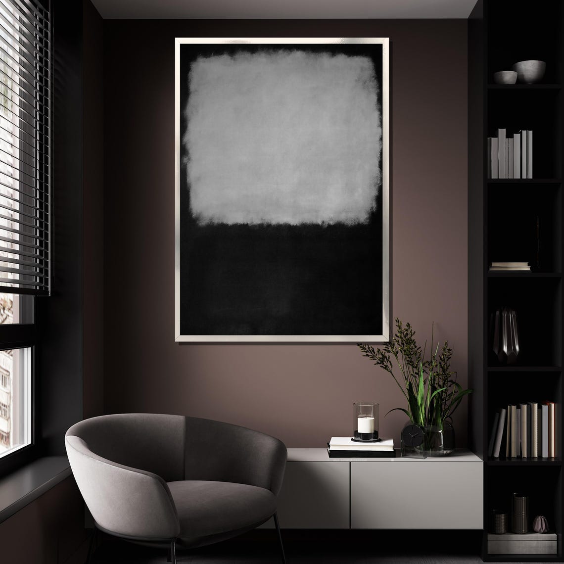 Mark Rothko Black White Minimal Monochrome Abstract Art Print - Image 4