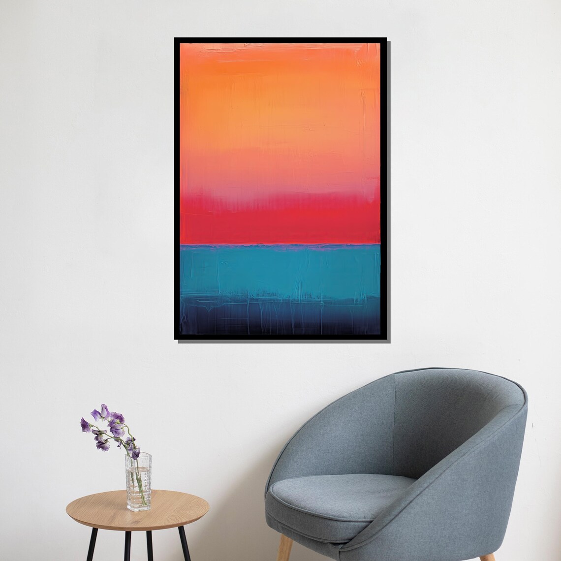 Mark Rothko Orange Red And Blue Abstract Art - Image 5