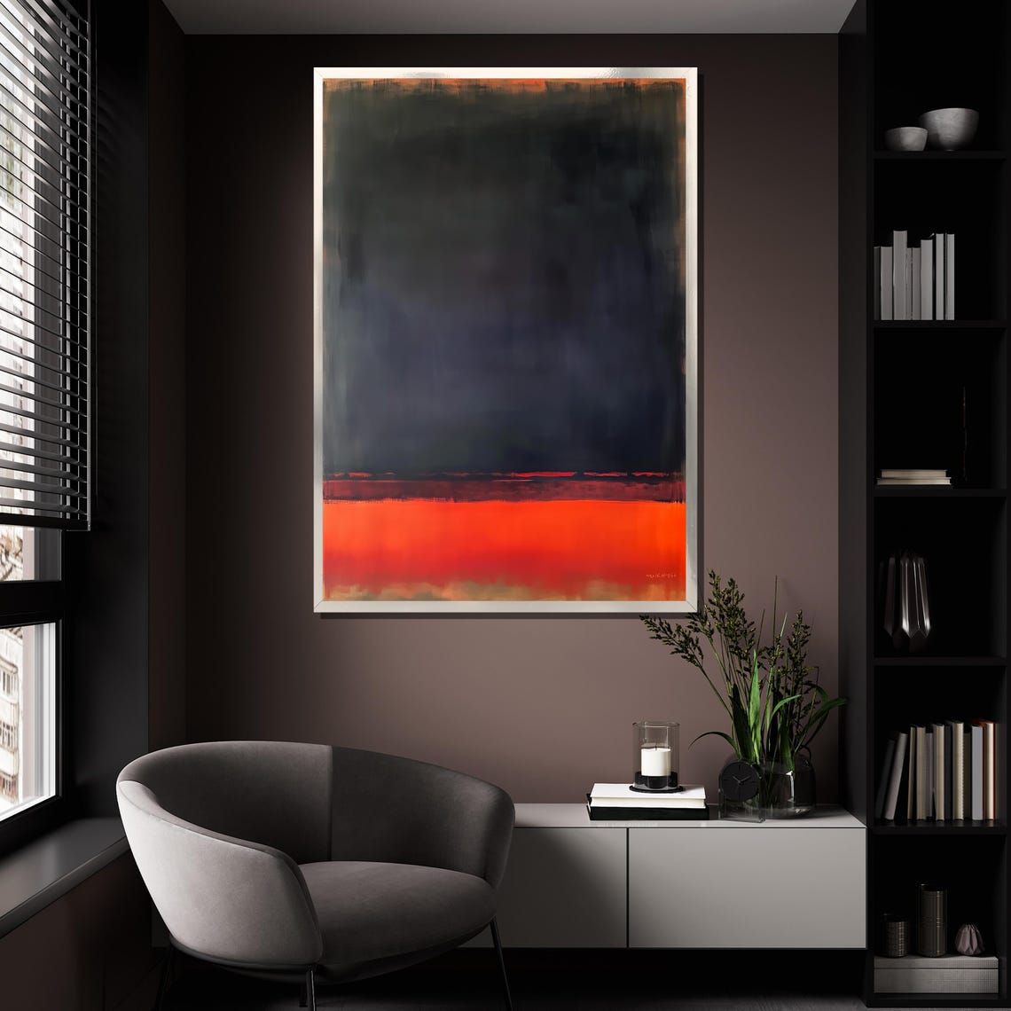 Mark Rothko Black Red Glowing Dramatic Color Field Art Print - Image 4