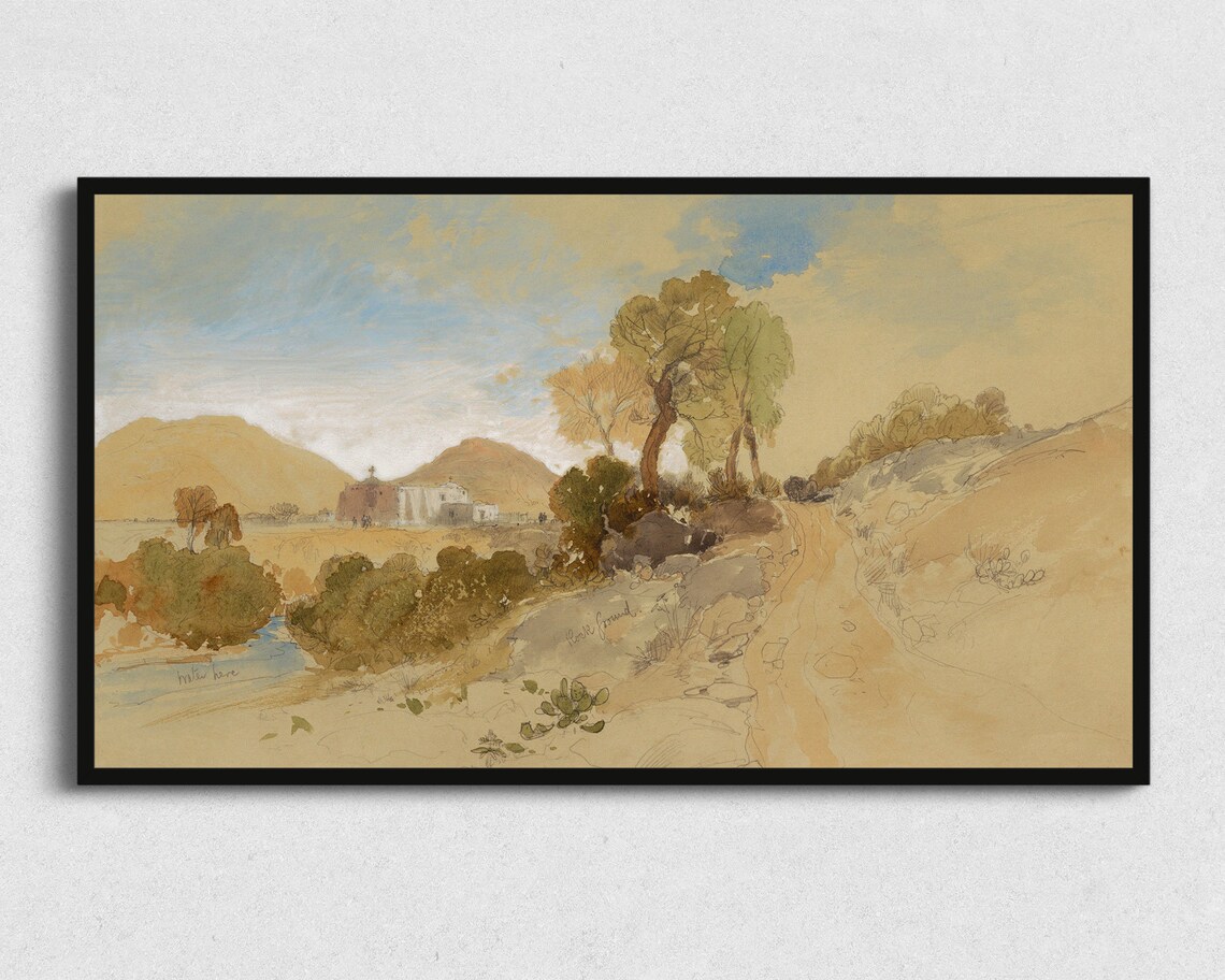 Vintage Desert Landscape Art Print - Image 2