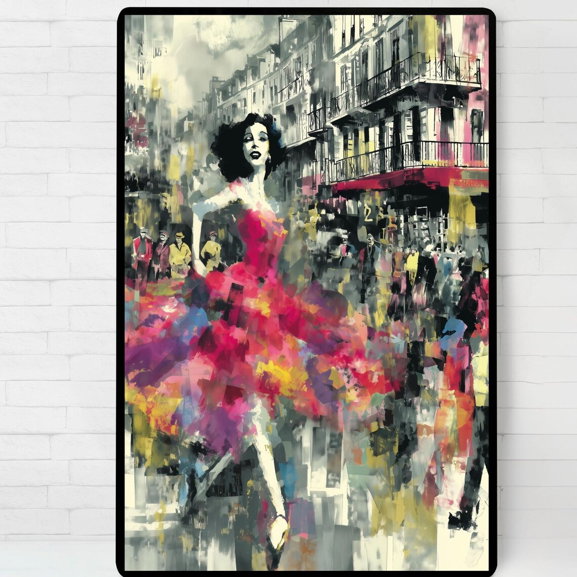 Woman Dancing Through The City, Vibrant Poster