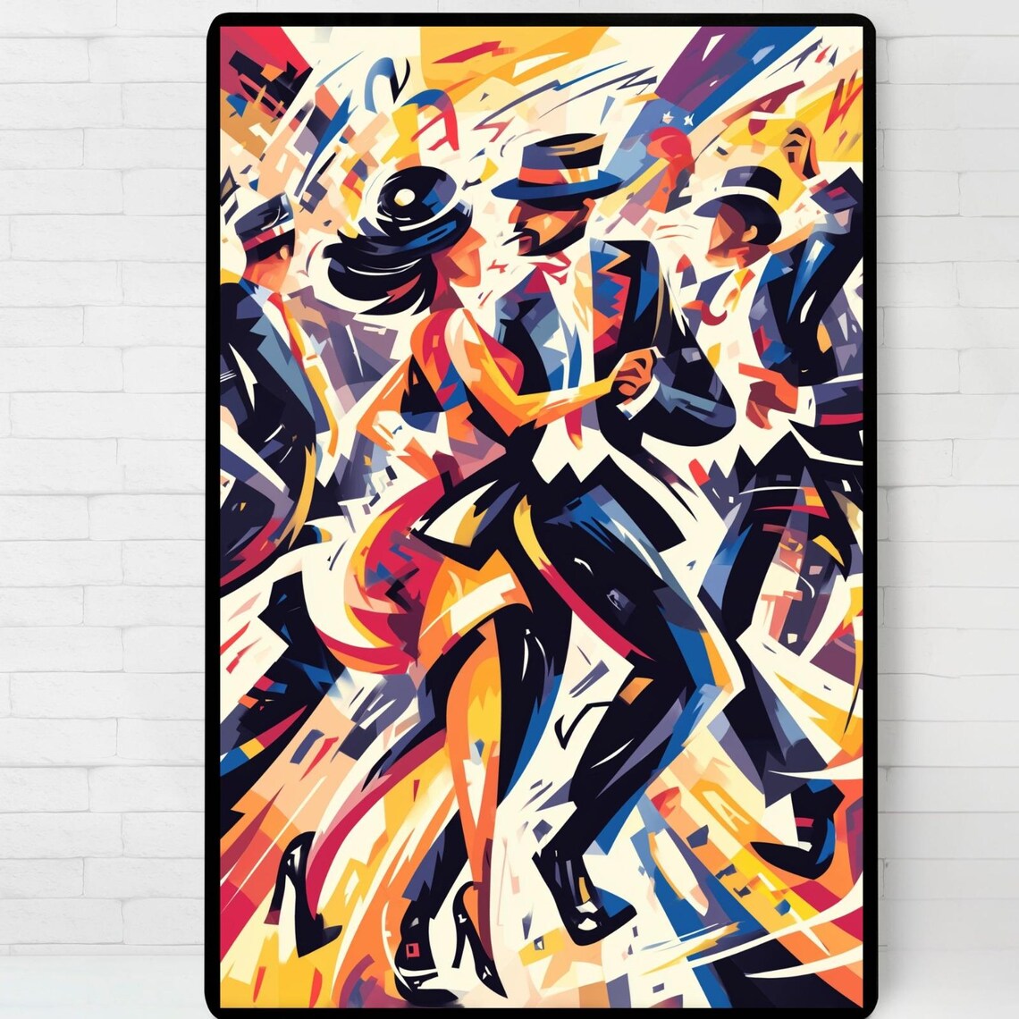 Rhythms Of Dance Cubist Inspired Couple Art Print