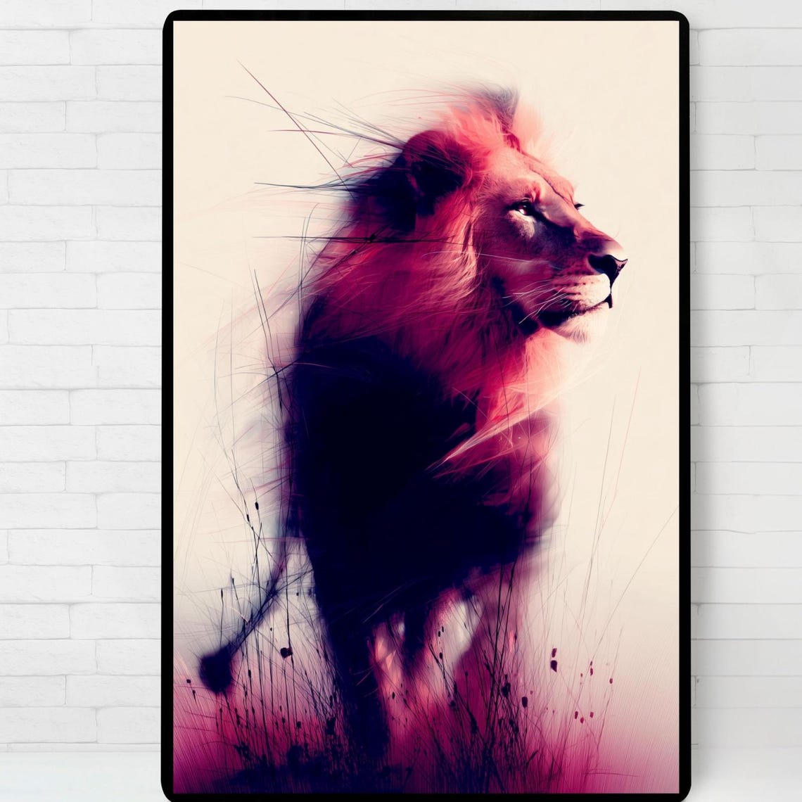 Lion Abstract Wildlife Poster