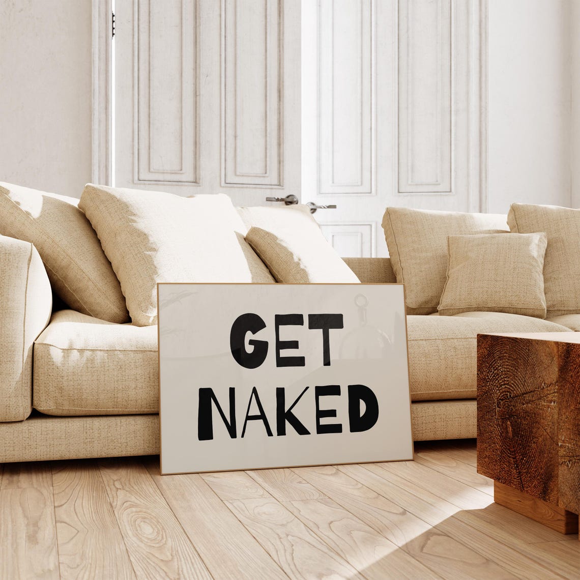 Get Naked Bathroom Typography Art Print - Image 2
