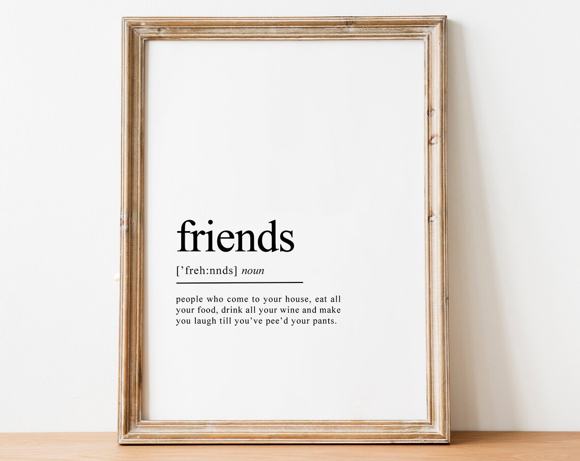 Friends Funny Dictionary Definition Word Art Friendship Gift Poster - Image 2
