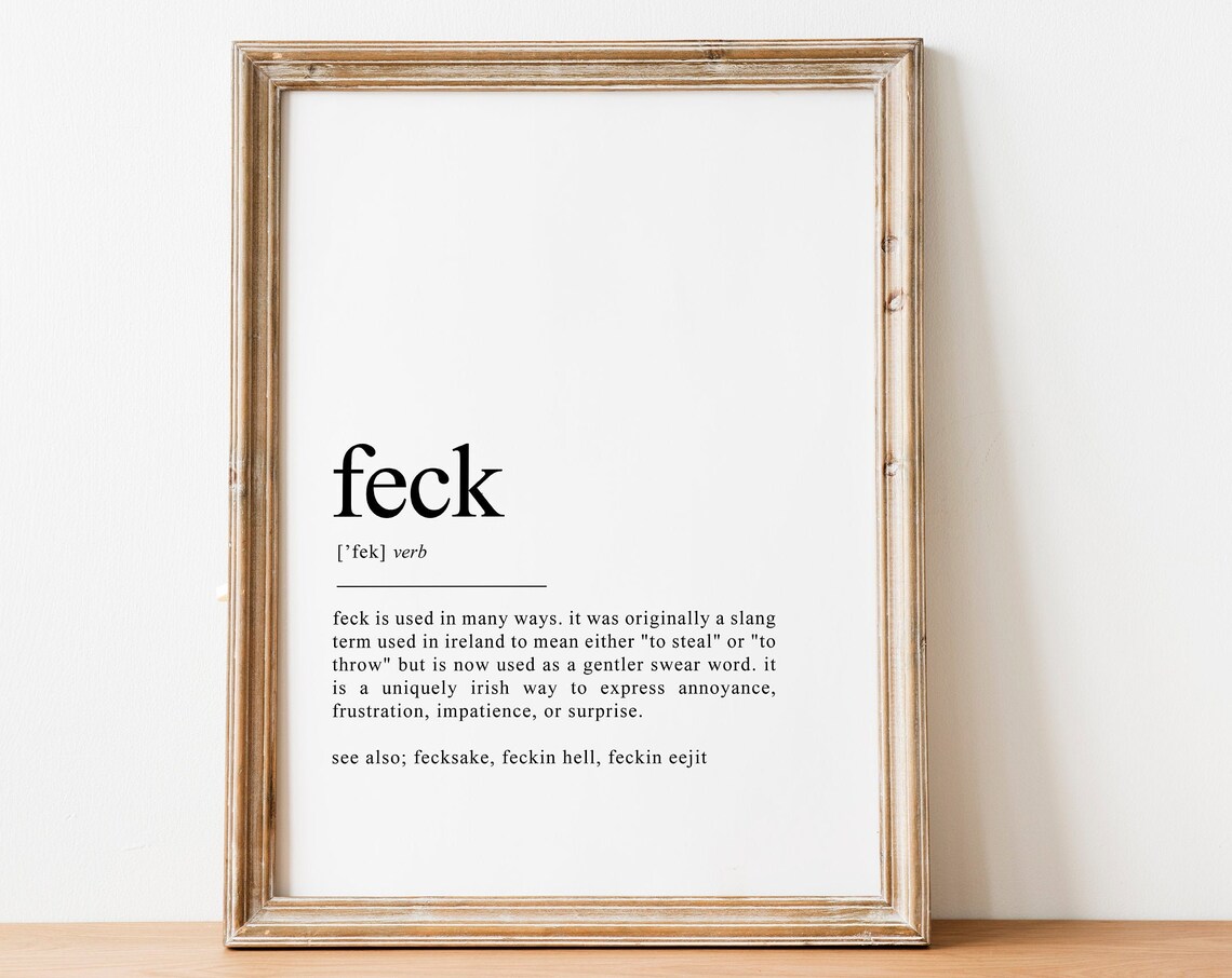 Feck Definition Print, Irish Gift Wall Art - Image 2