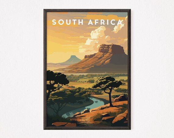 South Africa Print South Africa Poster Printable Instant South Africa Travel Art Print Minimalist Wall Artwork