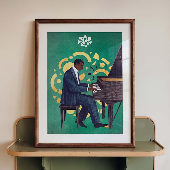 Jazz Pianist Mid-Century Music Room Decor