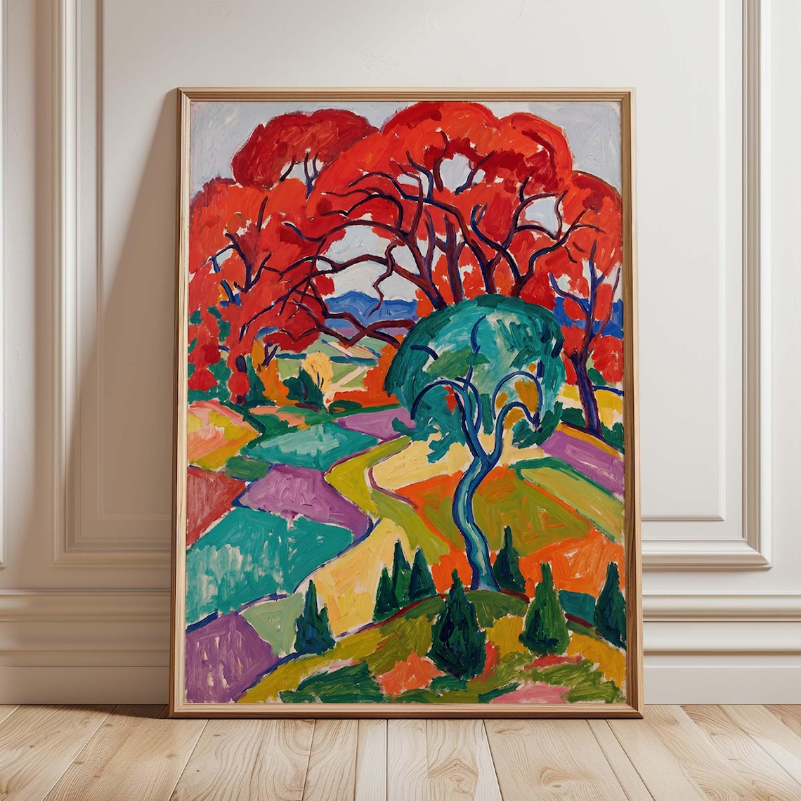 Fauvist Landscape Poster, Autumn Trees