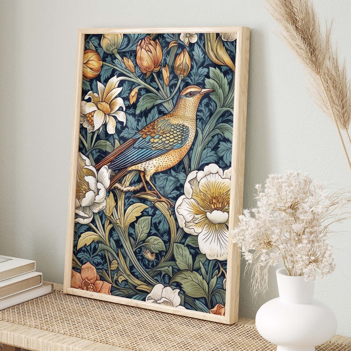 William Morris Inspired Poster Bird And Flowers Print Morris Art Art Nouveau Floral Print Botanical Vintage Art Nouveau Poster Ps0392 - Image 2