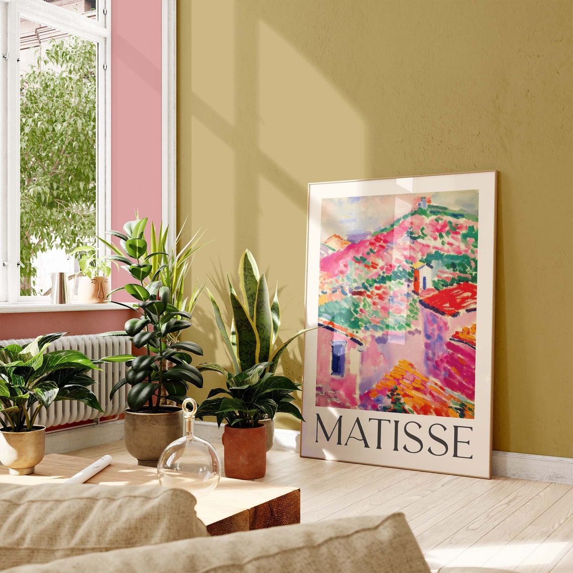 Matisse Style Pink Hillside Village Fauvist Landscape Art Poster - Image 3