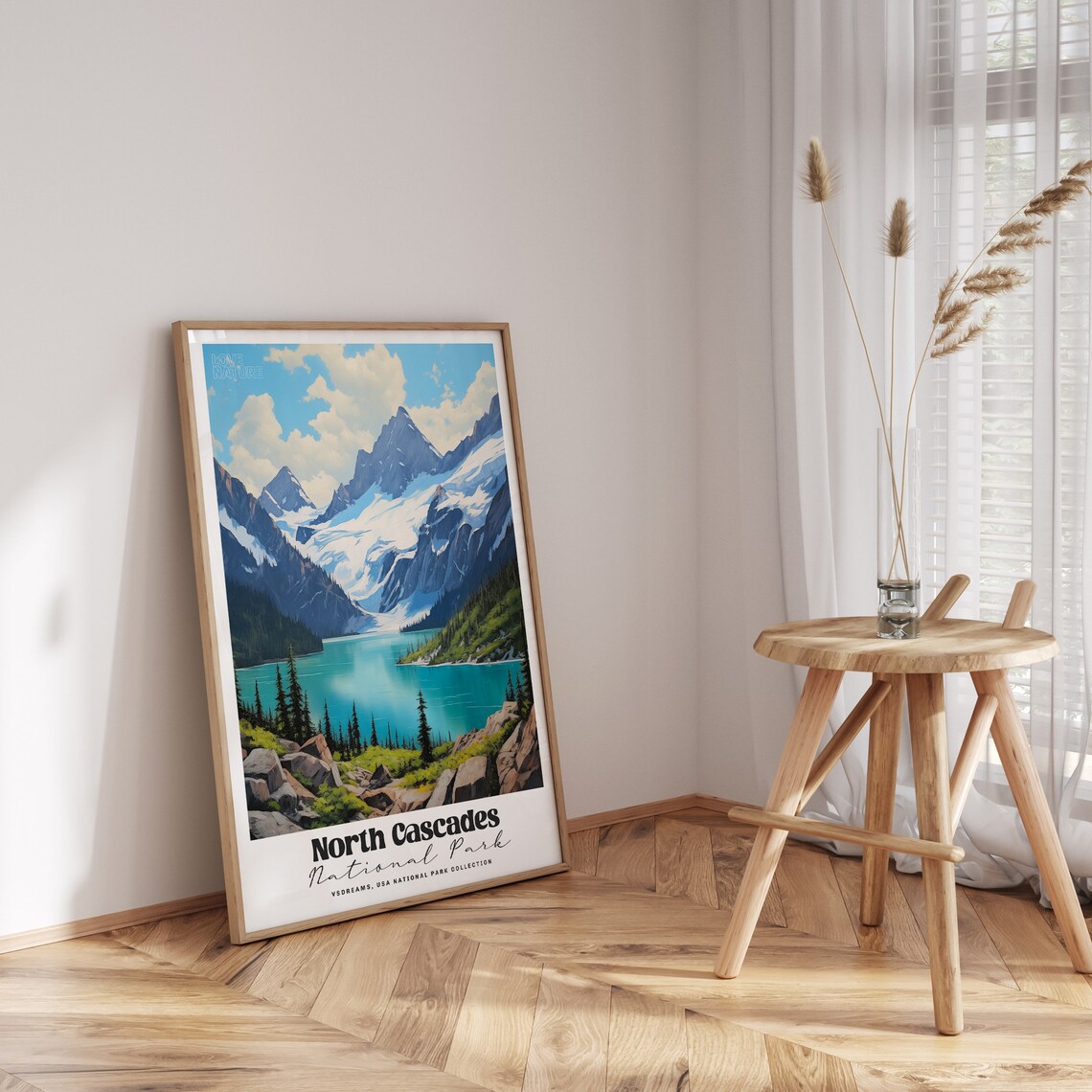 North Cascades National Park Glacier Lake Vintage Travel Poster - Image 4