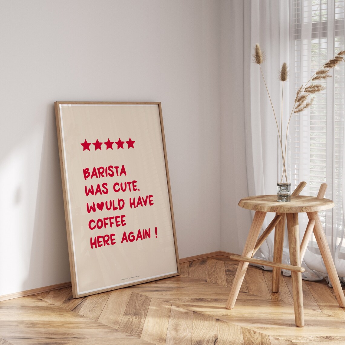 Barista Was Cute Five Star Coffee Shop Review Quote Art Poster - Image 3
