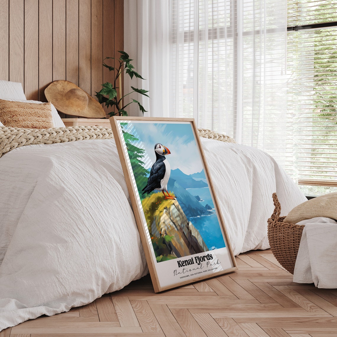 Kenai Fjords National Park Puffin On Cliff Ocean Coast Poster - Image 3