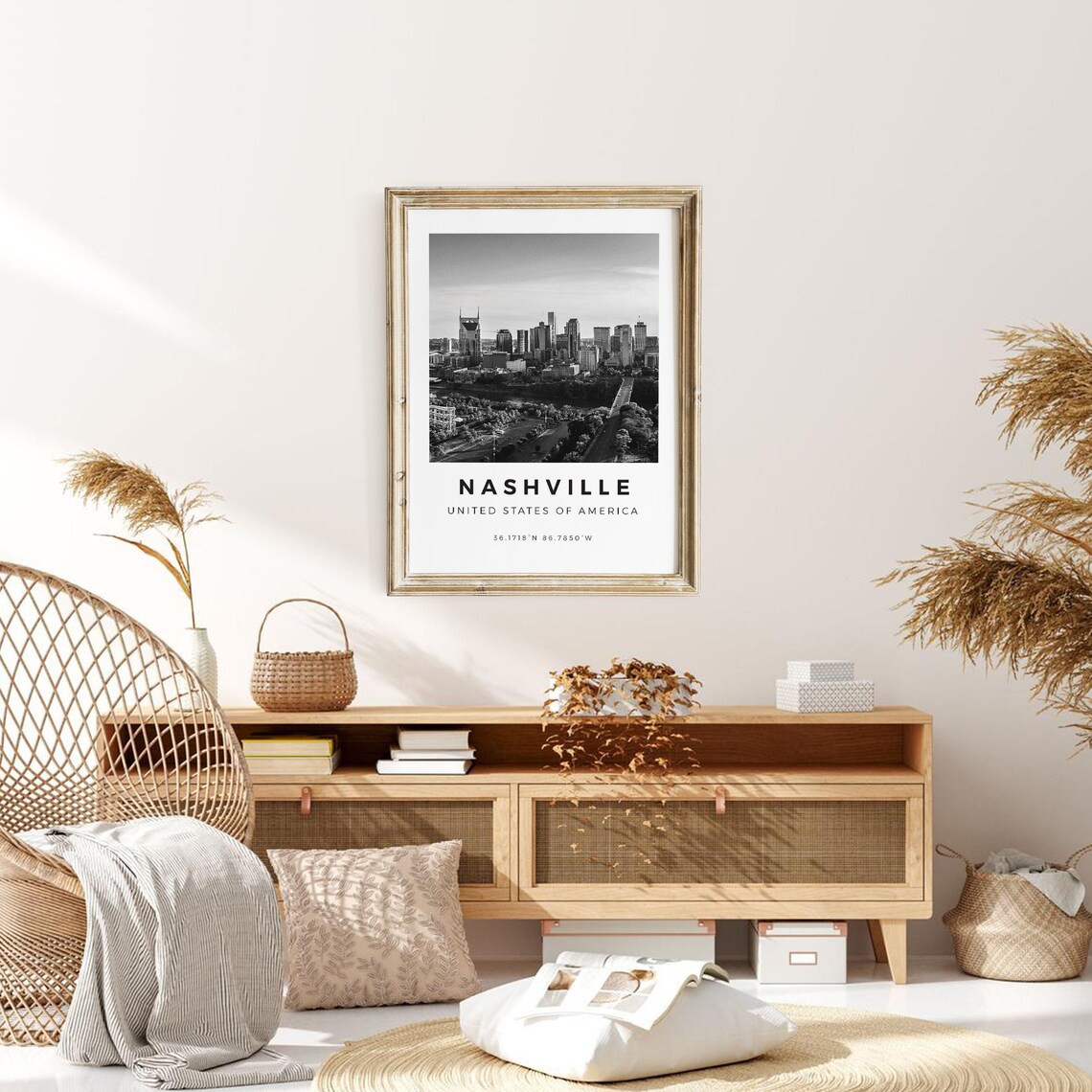 Nashville Black And White Travel Poster, Tennessee - Image 3