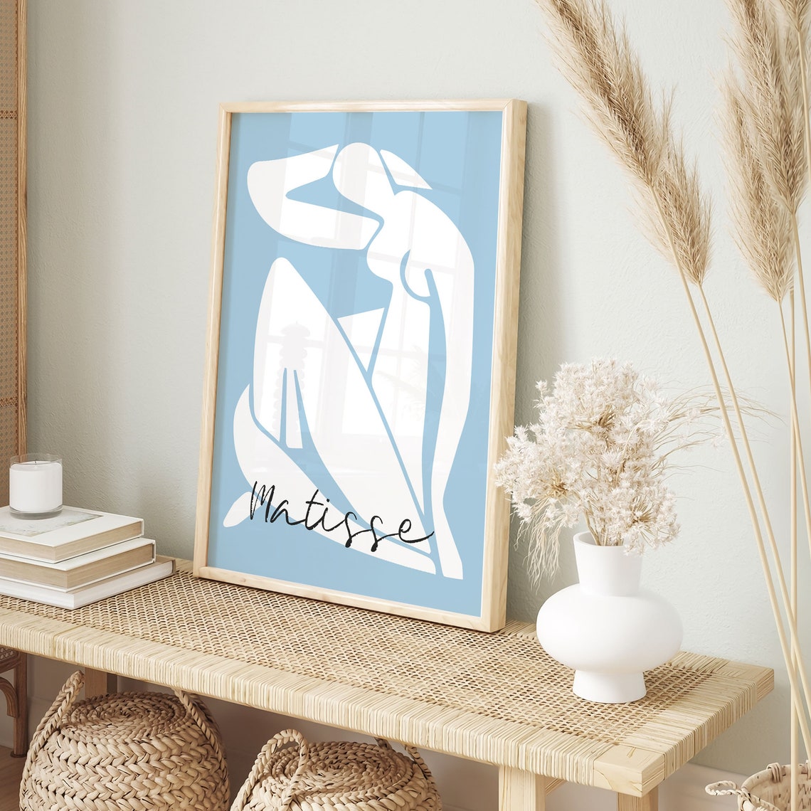 Henri Matisse Blue Seated Woman Abstract Figure Cut Out Art Poster - Image 5