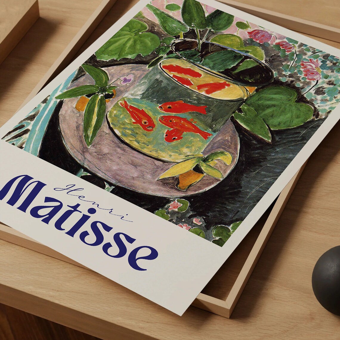 Henri Matisse Goldfish Bowl Red Fish Botanical Leaves Vintage Art Poster - Image 4