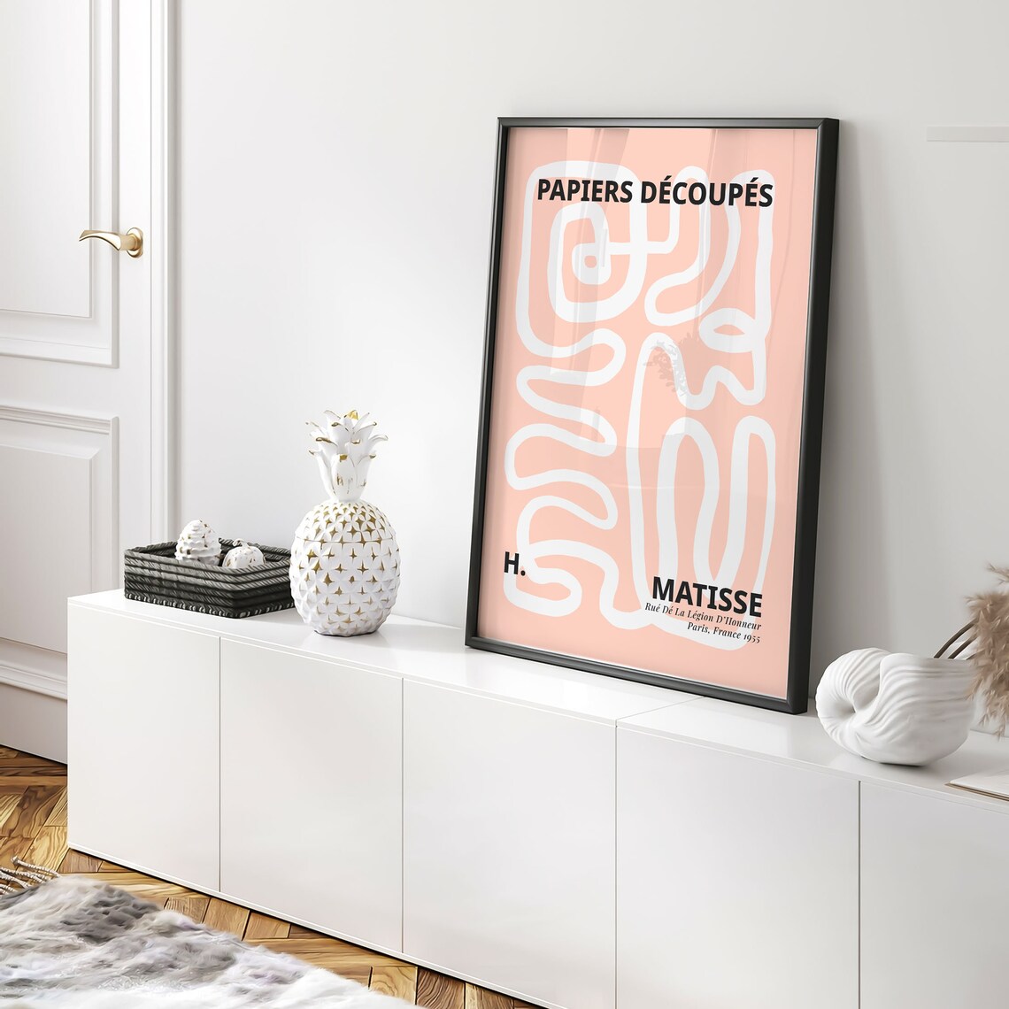 Henri Matisse Pink Papiers Decoupes White Squiggle Line Art Poster - Image 5