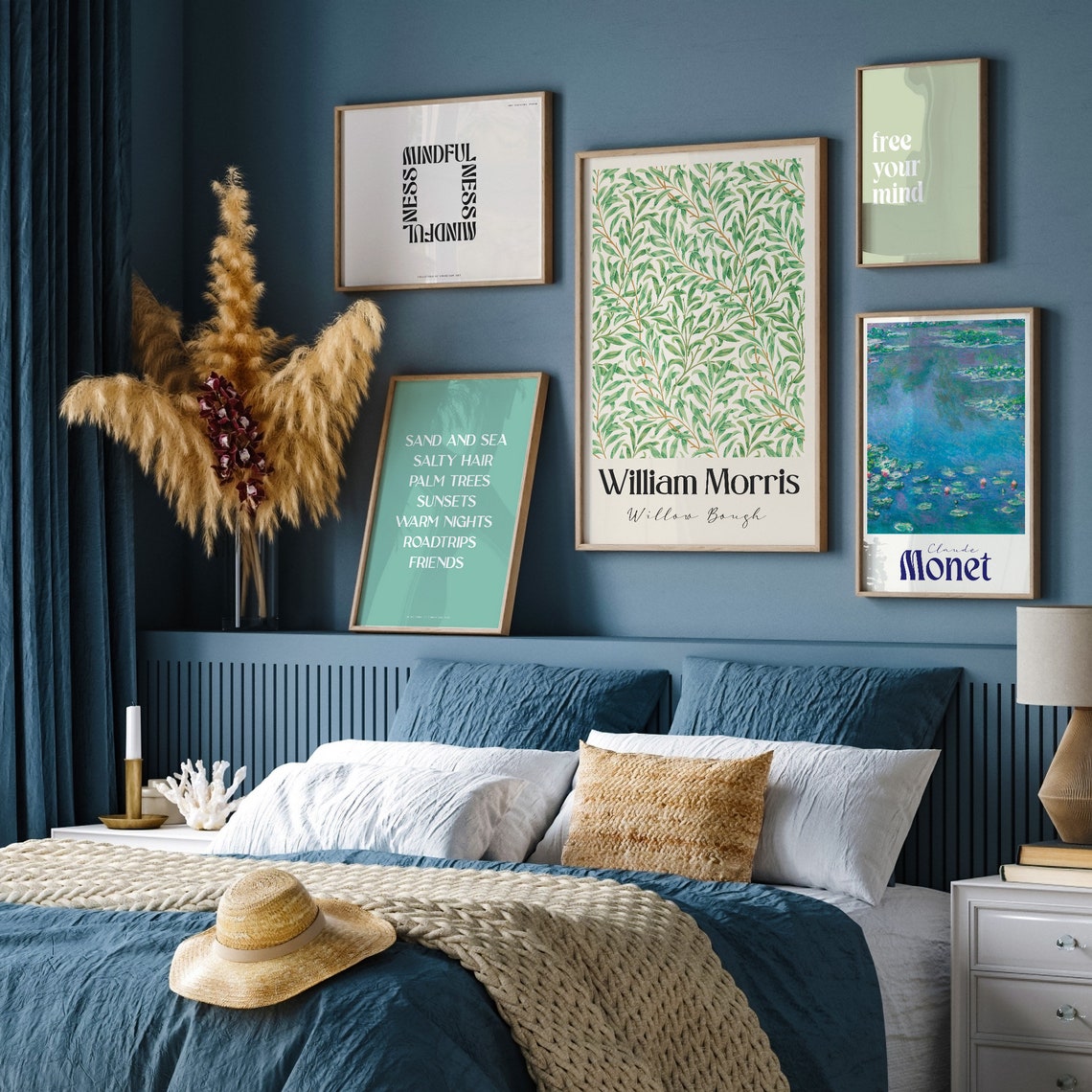 Green Eclectic Vintage and Modern Gallery Wall Set of 17 Poster - Image 4