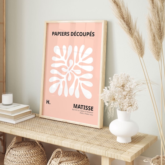 Pastel Living Room Poster Pink Matisse Print Museum Print Minimalist Print Art Matisse Inspired Cut Out