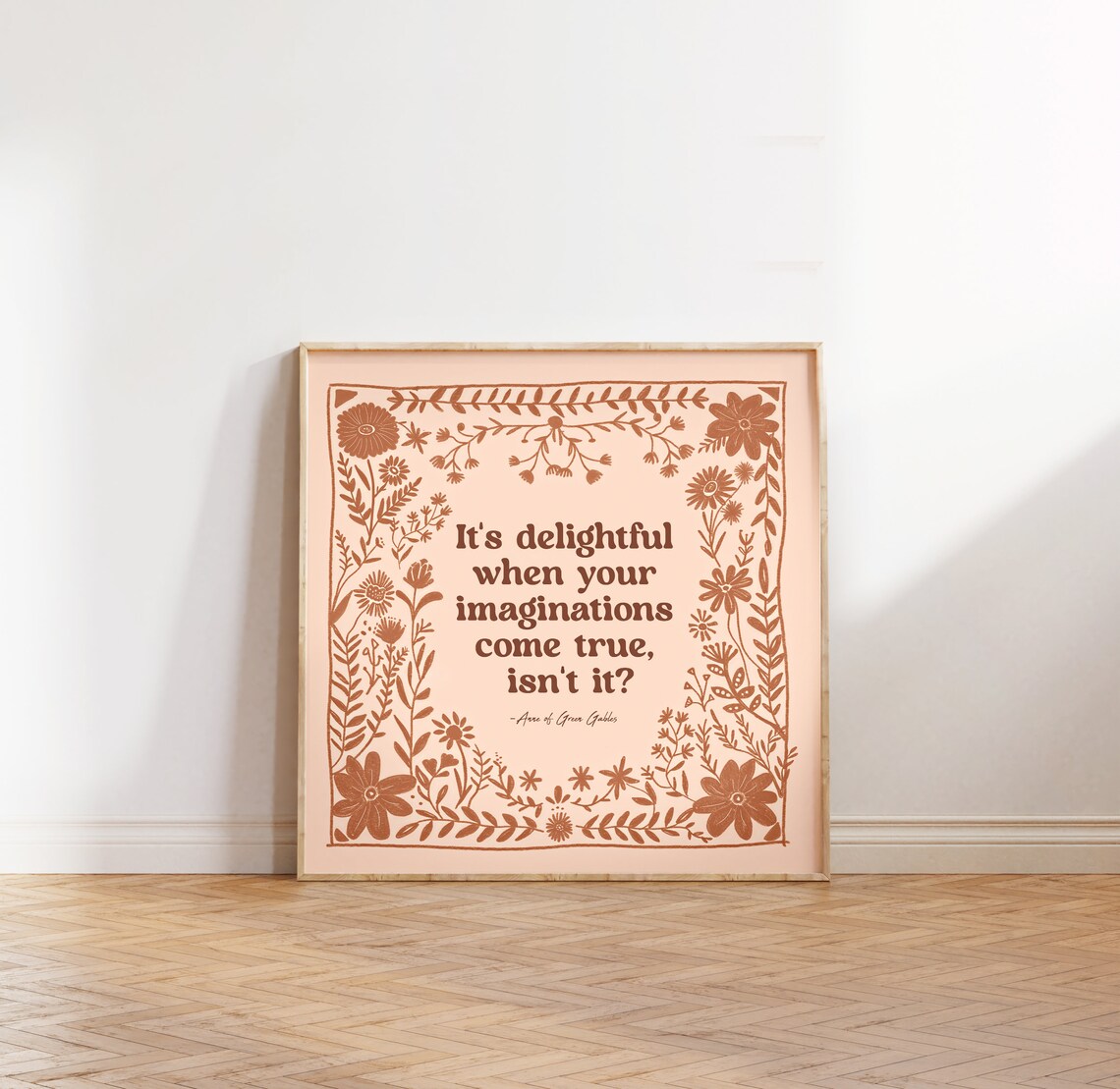 Anne Of Green Gables Peach Floral Nursery Art Print - Image 2