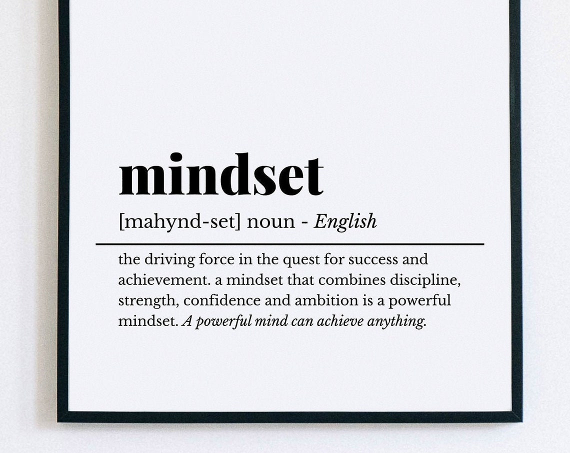 Mindset Definition Success Quote Office Decor Motivational Print