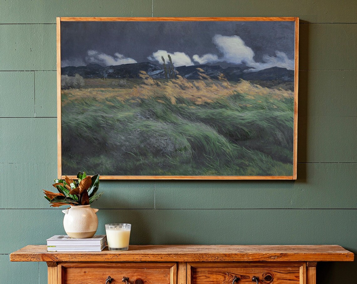 Vintage Blowing In The Night Living Room Art Print - Image 2
