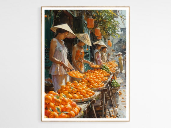 Fruit Market In Vietnam Art Print