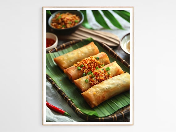 Crispy Filipino Lumpia Spring Rolls Food Photography Art Print