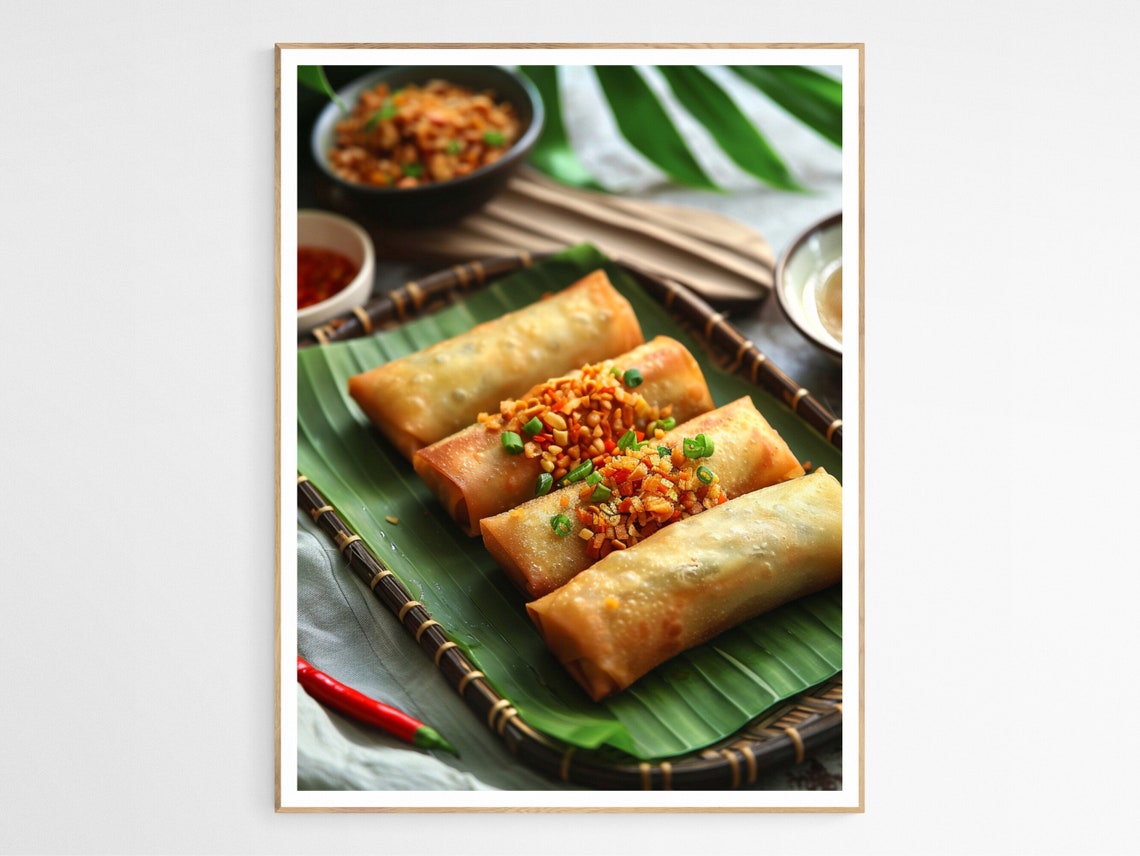 Crispy Filipino Lumpia Spring Rolls Food Photography Art Print