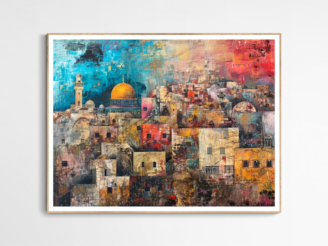 Palestine Landscape Art Print, Vibrant Home Decor