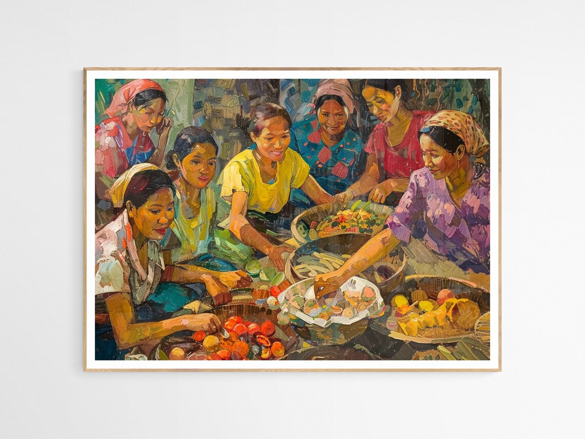 The Family Meal Art Print, Filipino Heritage