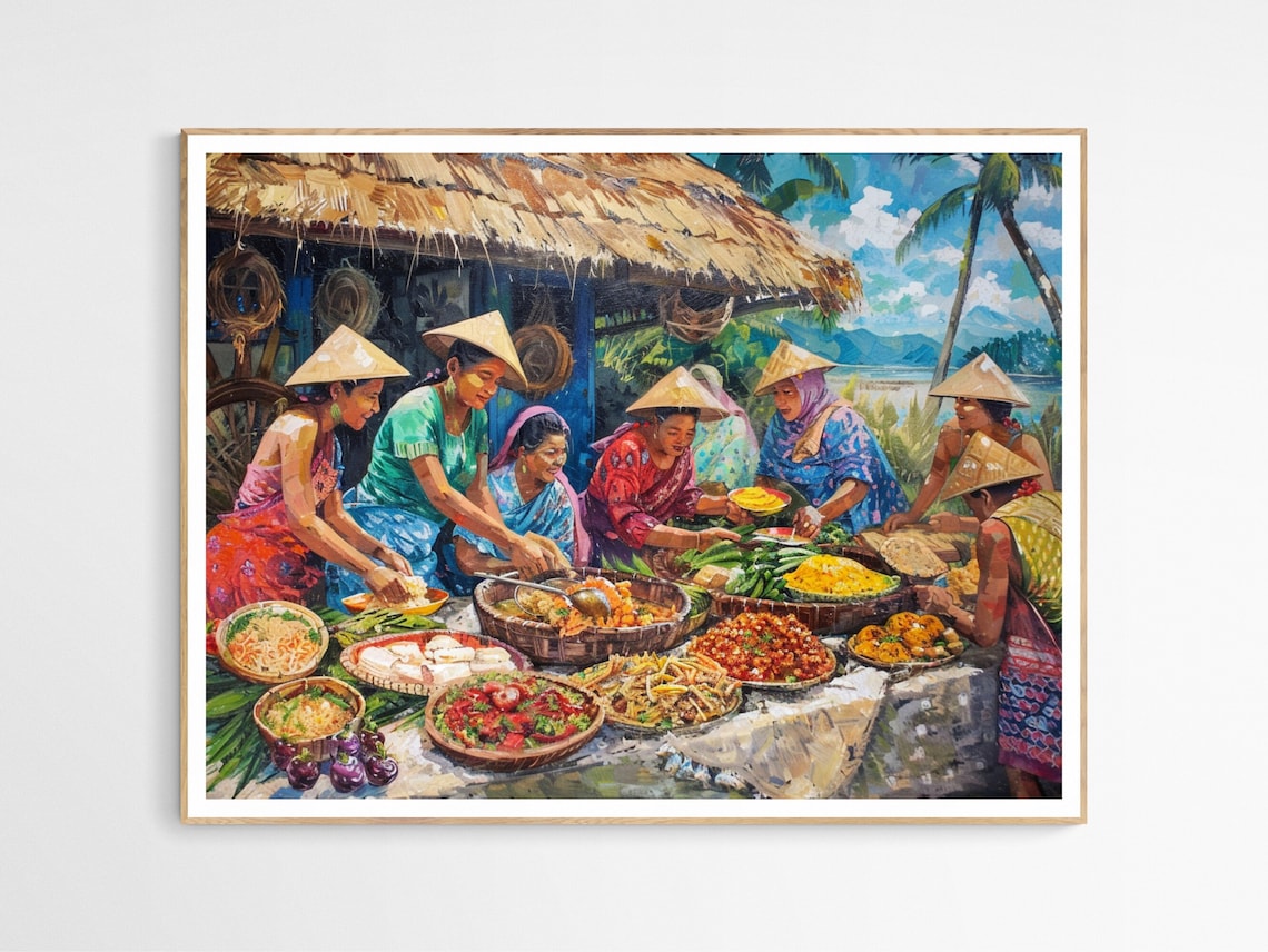 Colors Of A Filipino Village, Philippines Travel Poster