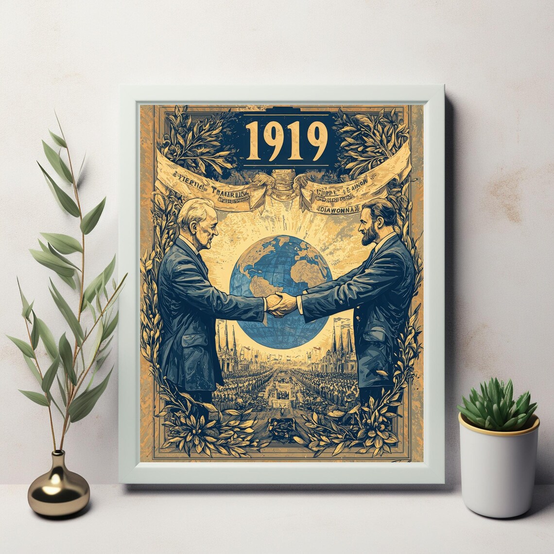 Vintage Diplomacy And Unity, Historical Wall Art