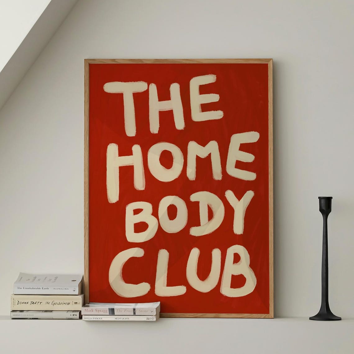 The Home Body Club Bold Red Hand Painted Statement Wall Poster